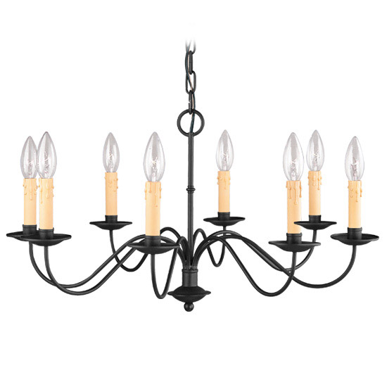 Heritage 8 Light 25 inch Black Chandelier Ceiling Light