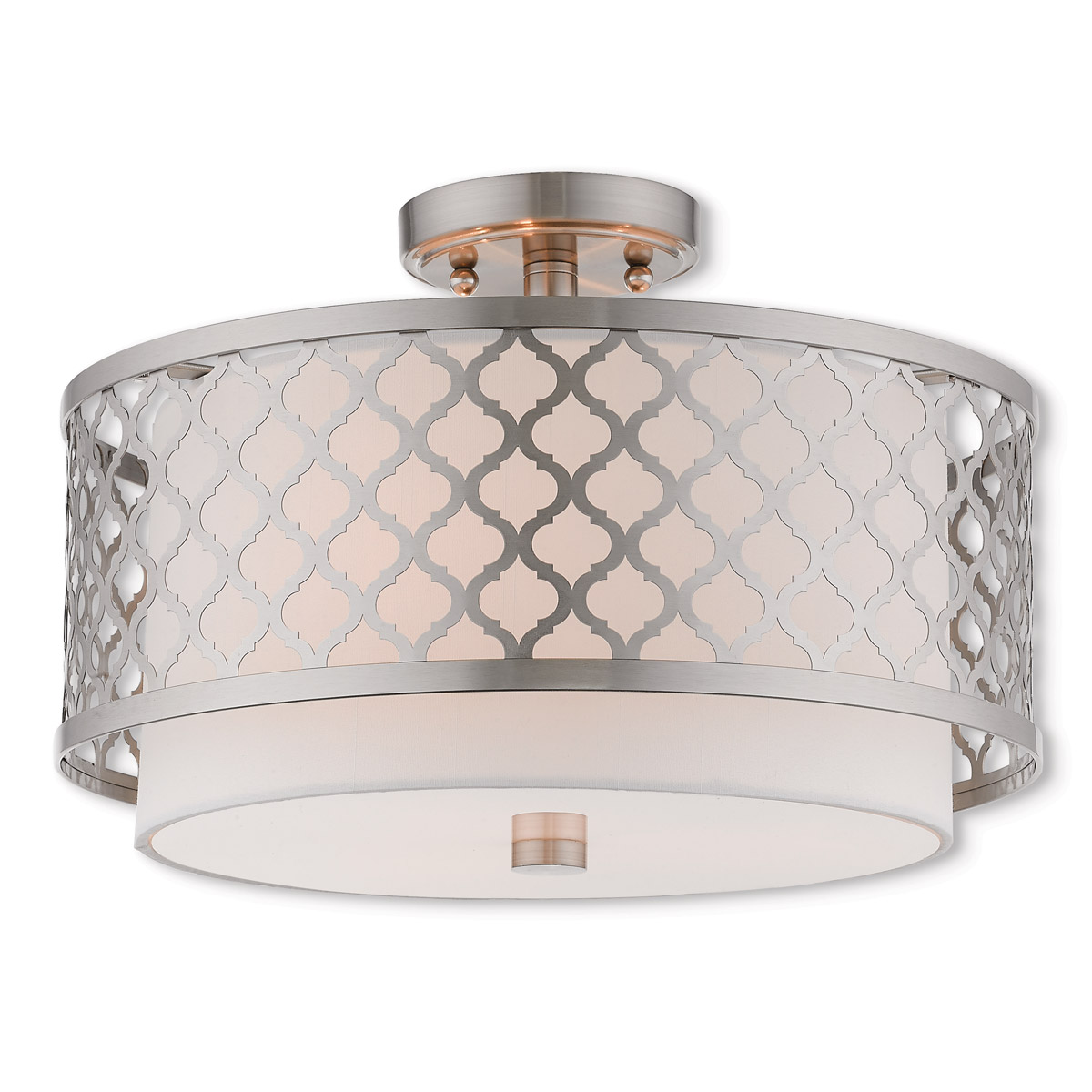 Livex Lighting Arabesque Ceiling Mount Brushed Nickel 3 Light, image size:1200x1200