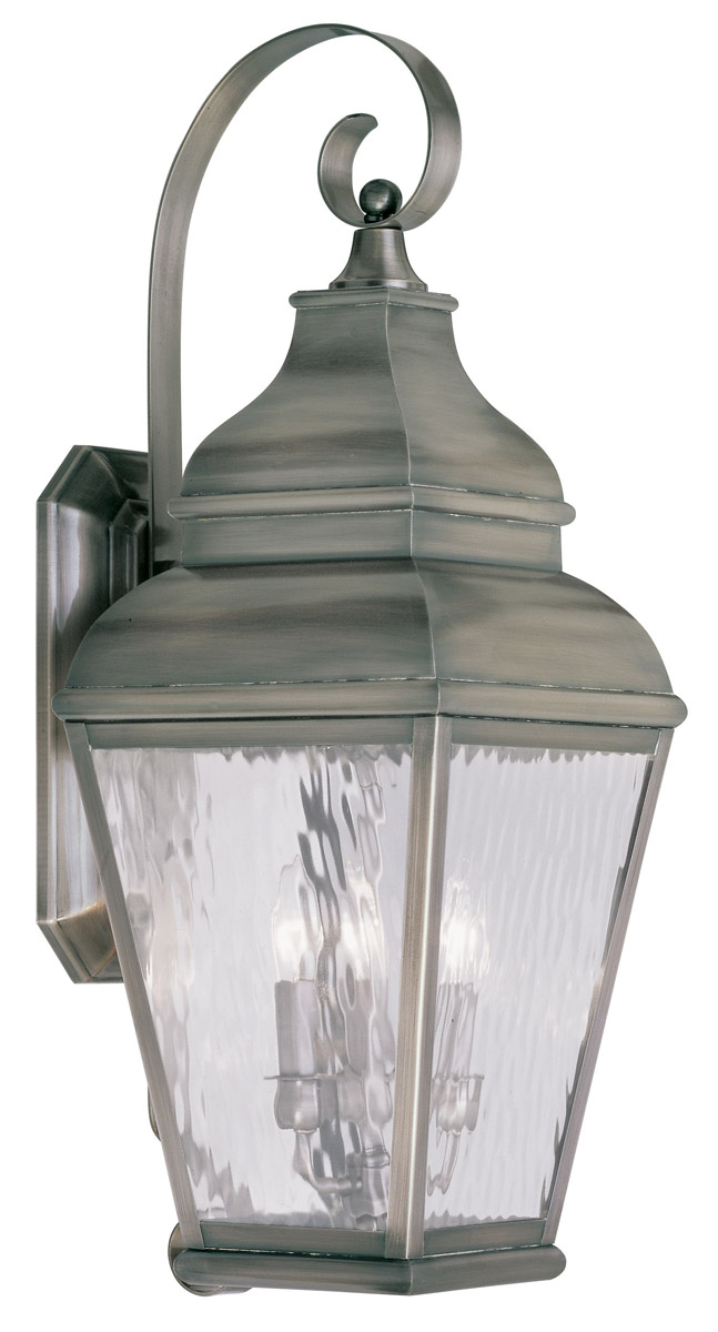 Exeter 3 Light 29 inch Vintage Pewter Outdoor Wall Lantern