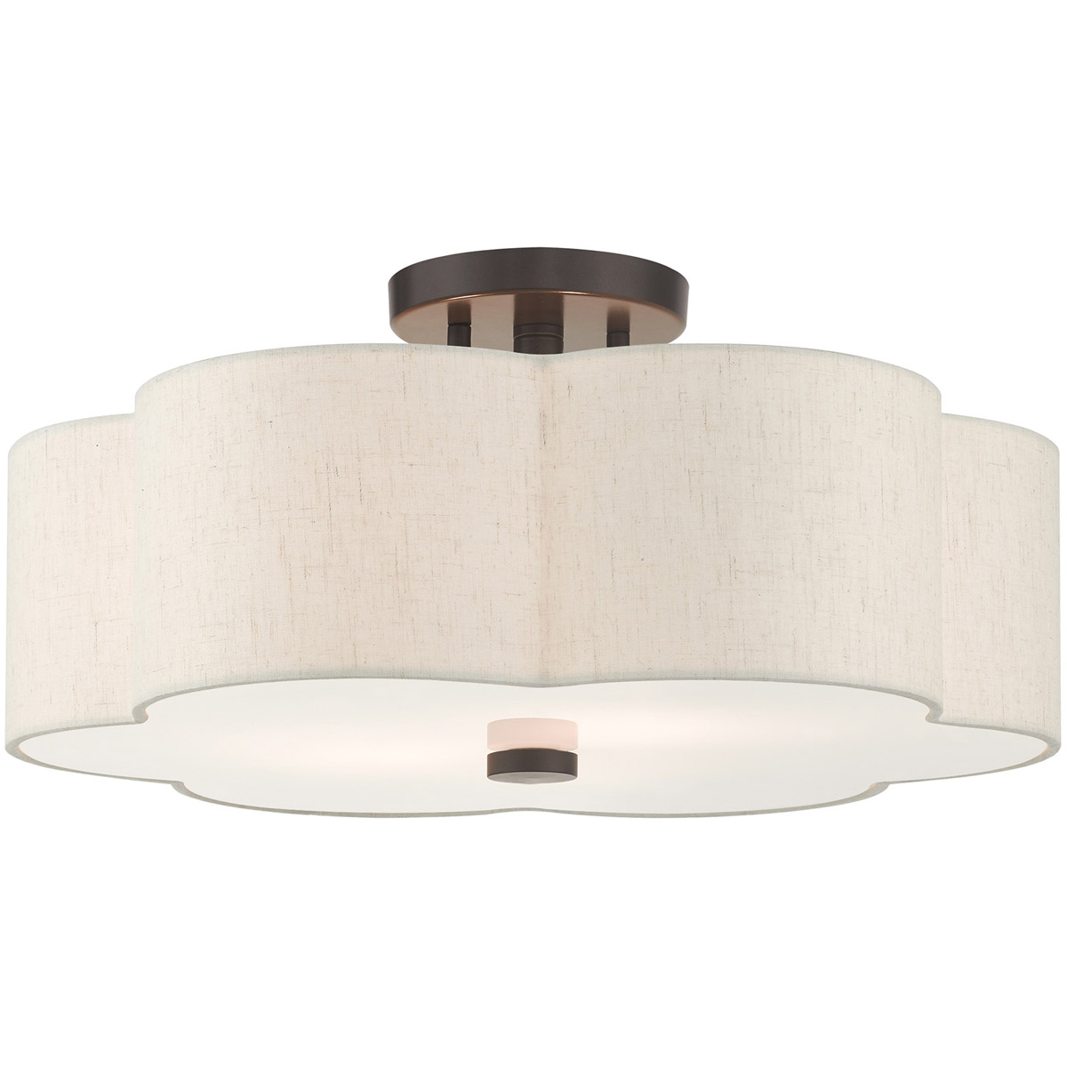 Solstice 3 Light 18 inch English Bronze Semi Flush Ceiling Light