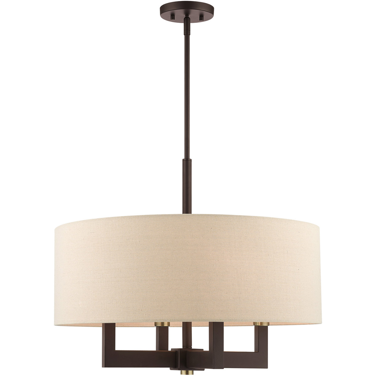 Cresthaven 4 Light 24 inch Bronze with Antique Brass Accents Chandelier Ceiling Light