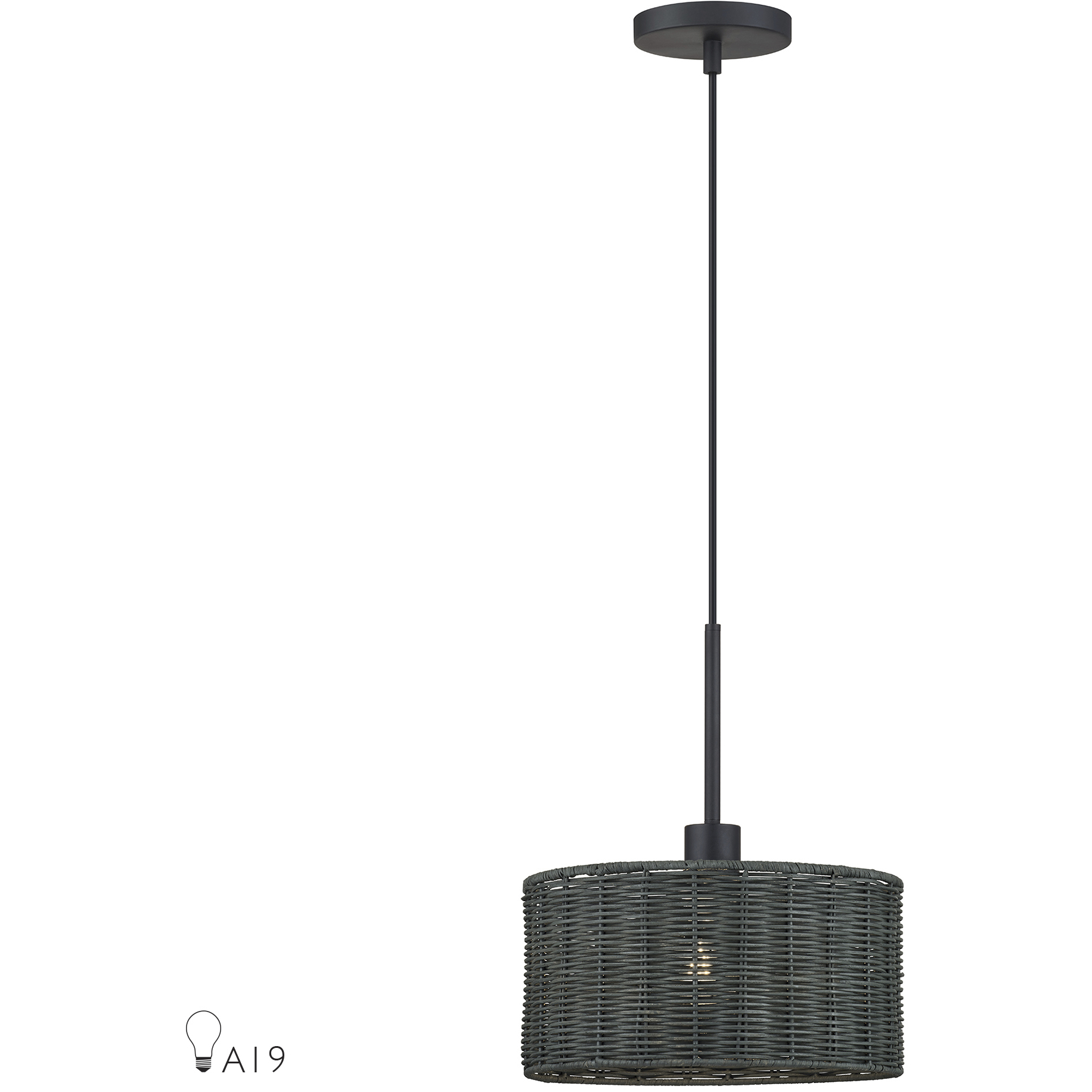 Weavington 1 Light 12 inch Black Pendant Ceiling Light