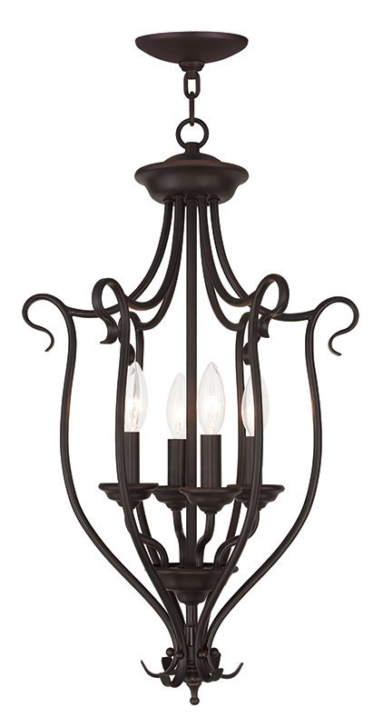 Coronado 4 Light 15 inch Bronze Foyer Chandelier Ceiling Light