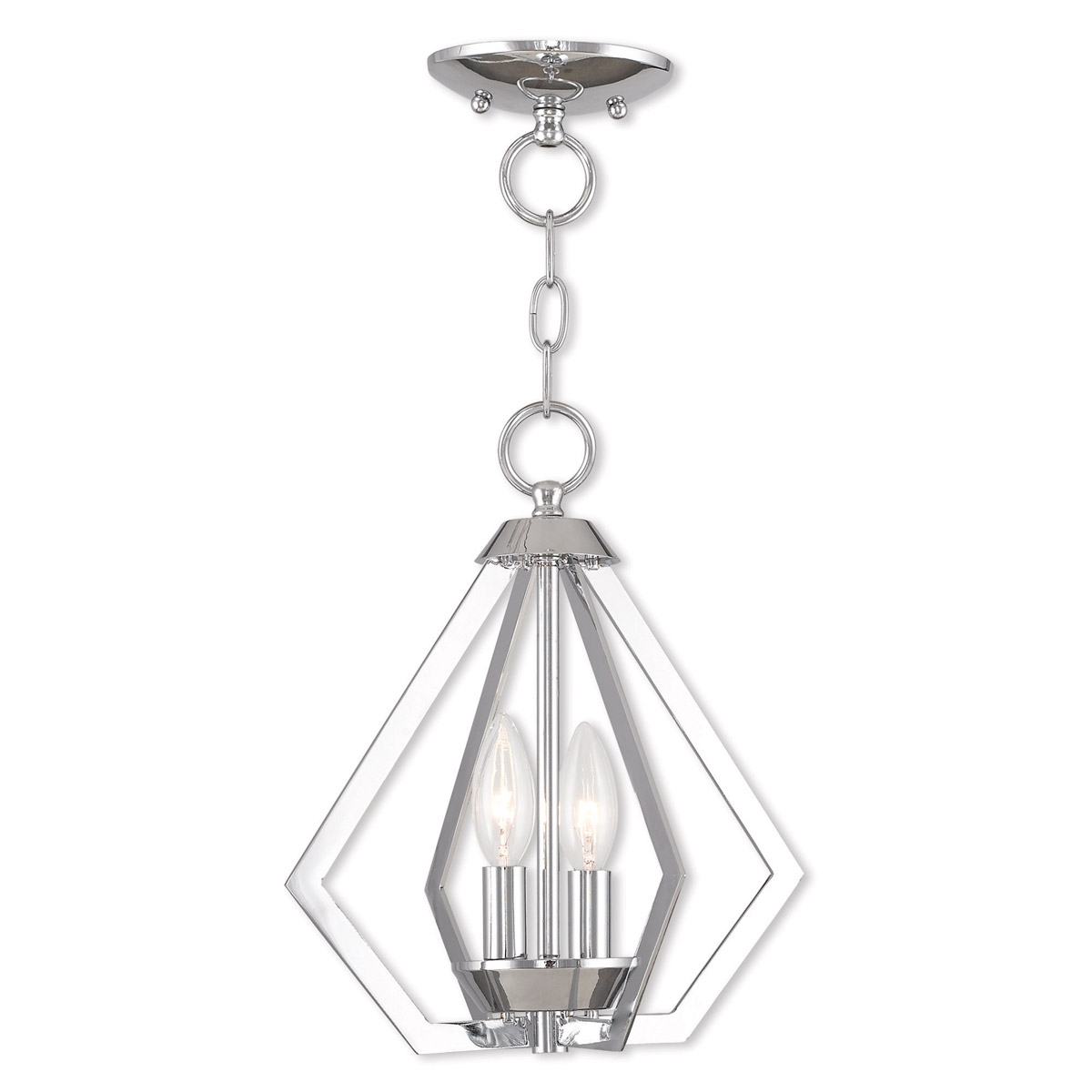 Prism 2 Light 11.25 inch Polished Chrome Convertible Petite Pendant/Semi-Flush Ceiling Light