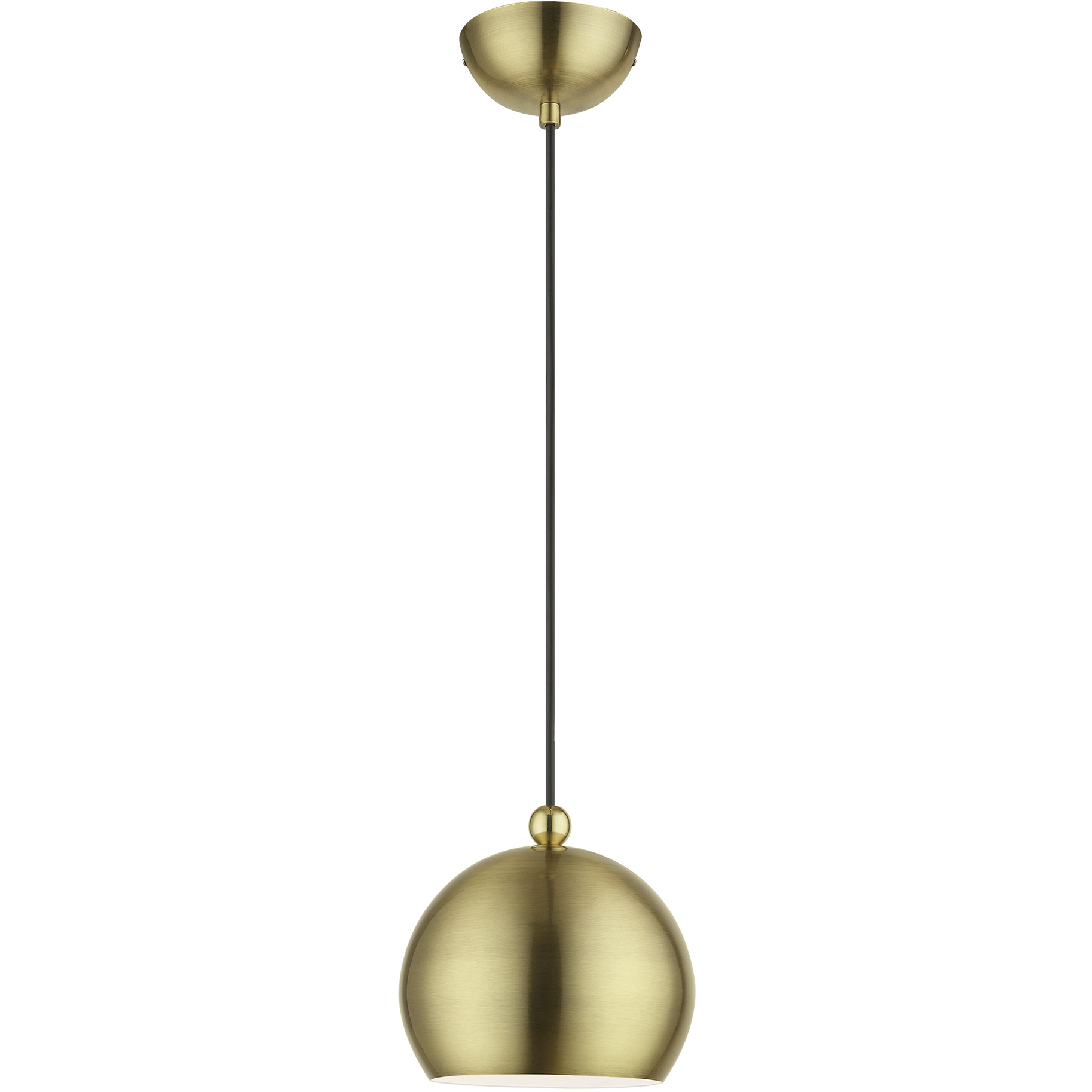 Stockton 1 Light 8 inch Antique Brass with Polished Brass Accents Mini Pendant Ceiling Light, Globe