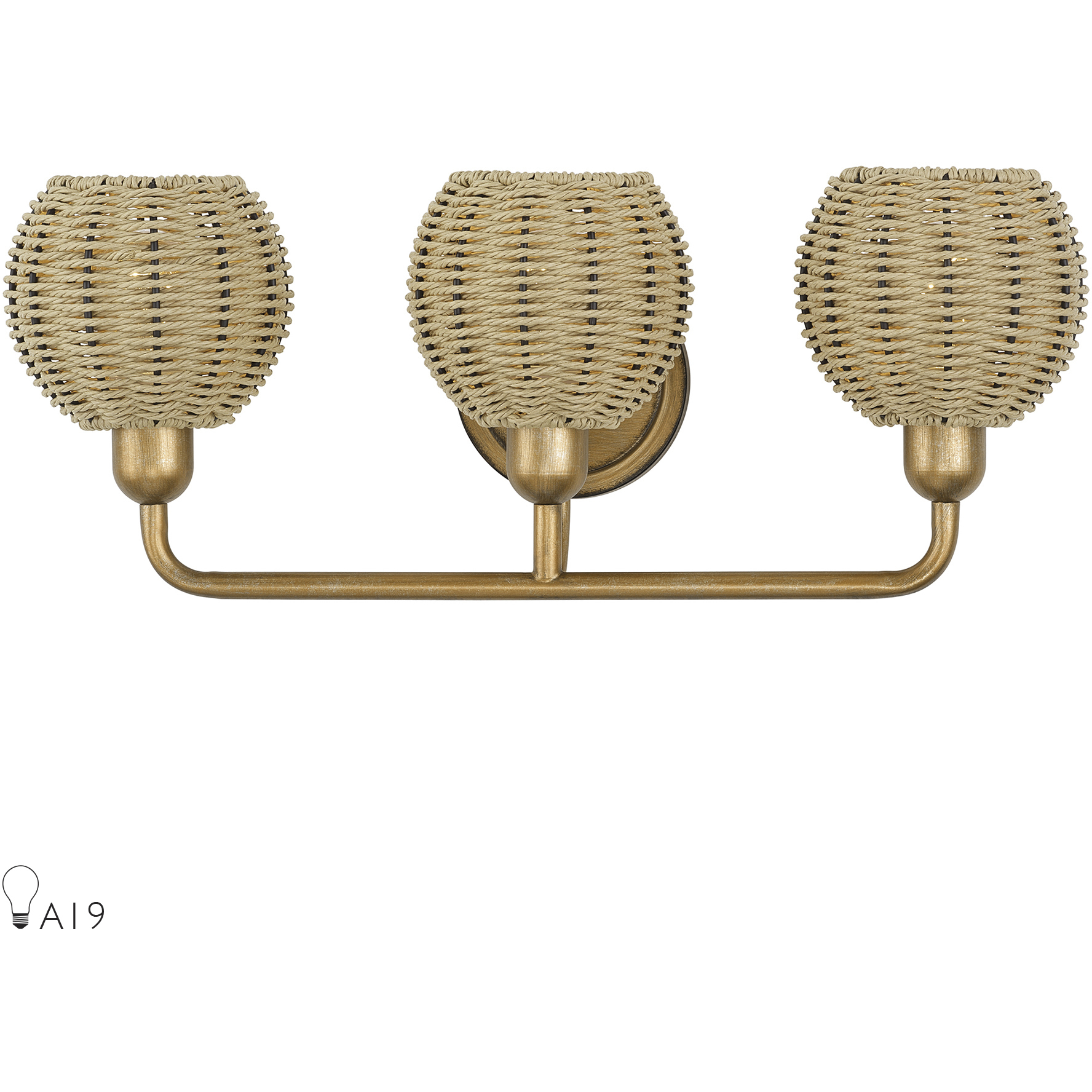 Summervine 3 Light 23.5 inch Antique Gold Leaf Vanity Sconce Wall Light
