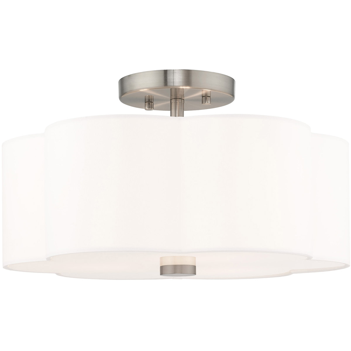 Chelsea 3 Light 15 inch Brushed Nickel Semi-Flush Mount Ceiling Light