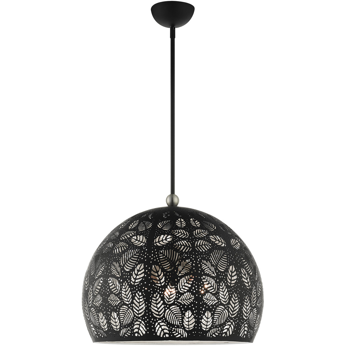 Chantily 3 Light 19.75 inch Black with Brushed Nickel Accents Pendant Ceiling Light