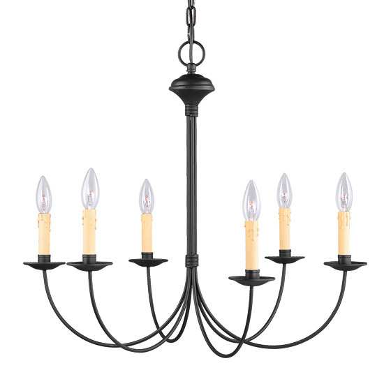 Heritage 6 Light 25.5 inch Black Chandelier Ceiling Light