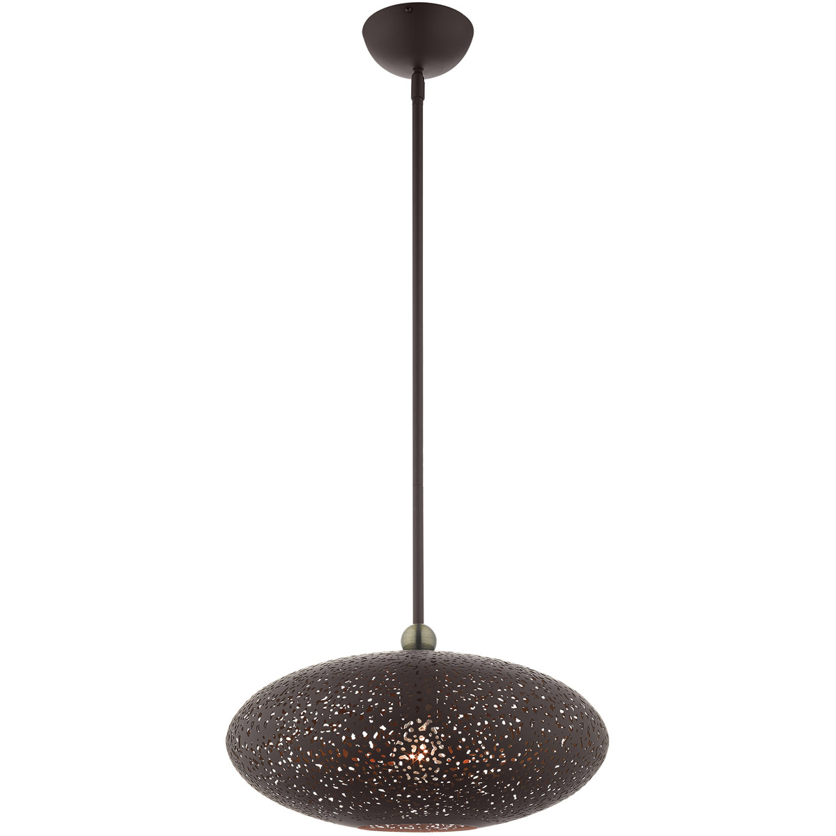 Charlton 1 Light 15.88 inch Bronze with Antique Brass Accents Pendant Ceiling Light