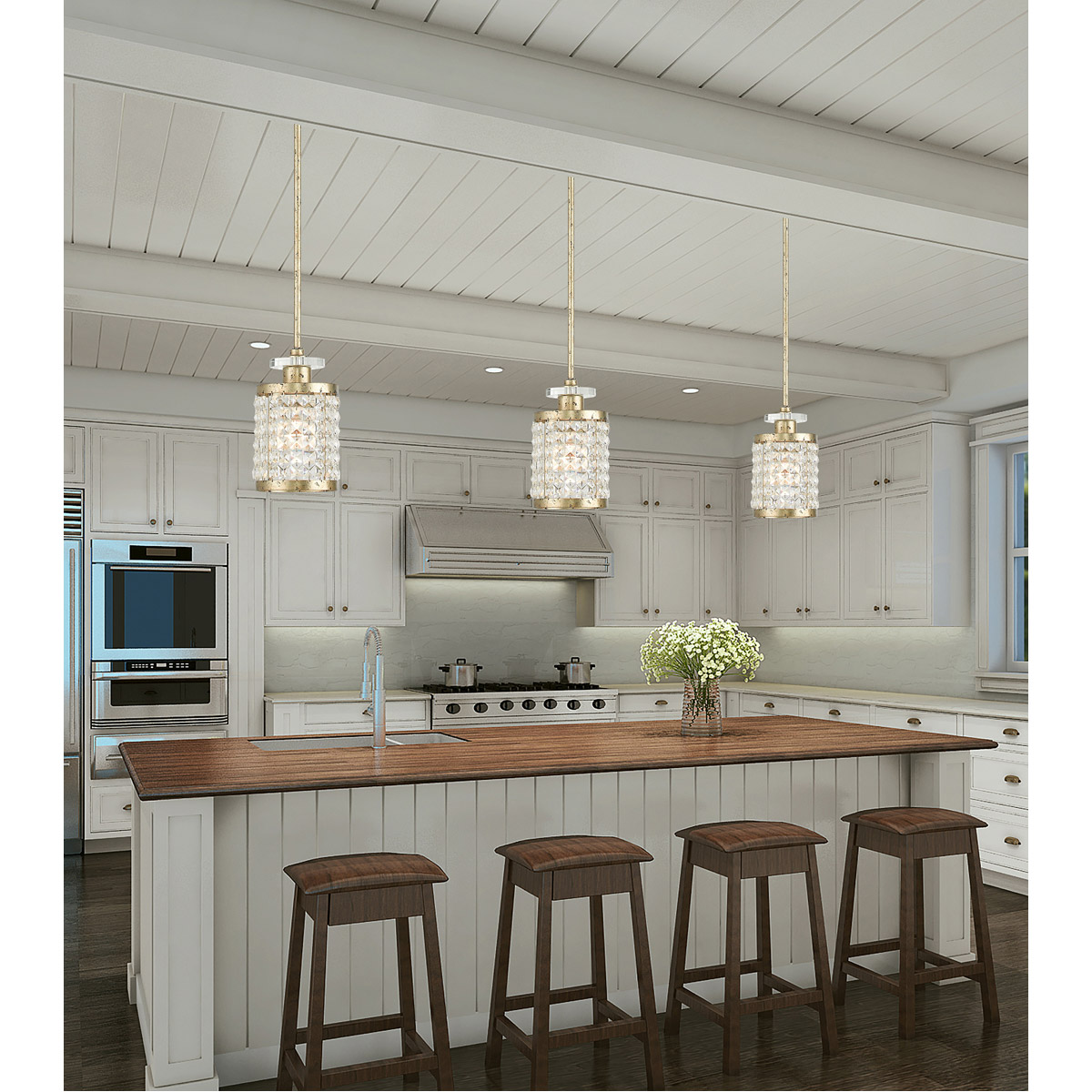 Grammercy 1 Light 5 inch Hand Applied Winter Gold Single Pendant Ceiling Light