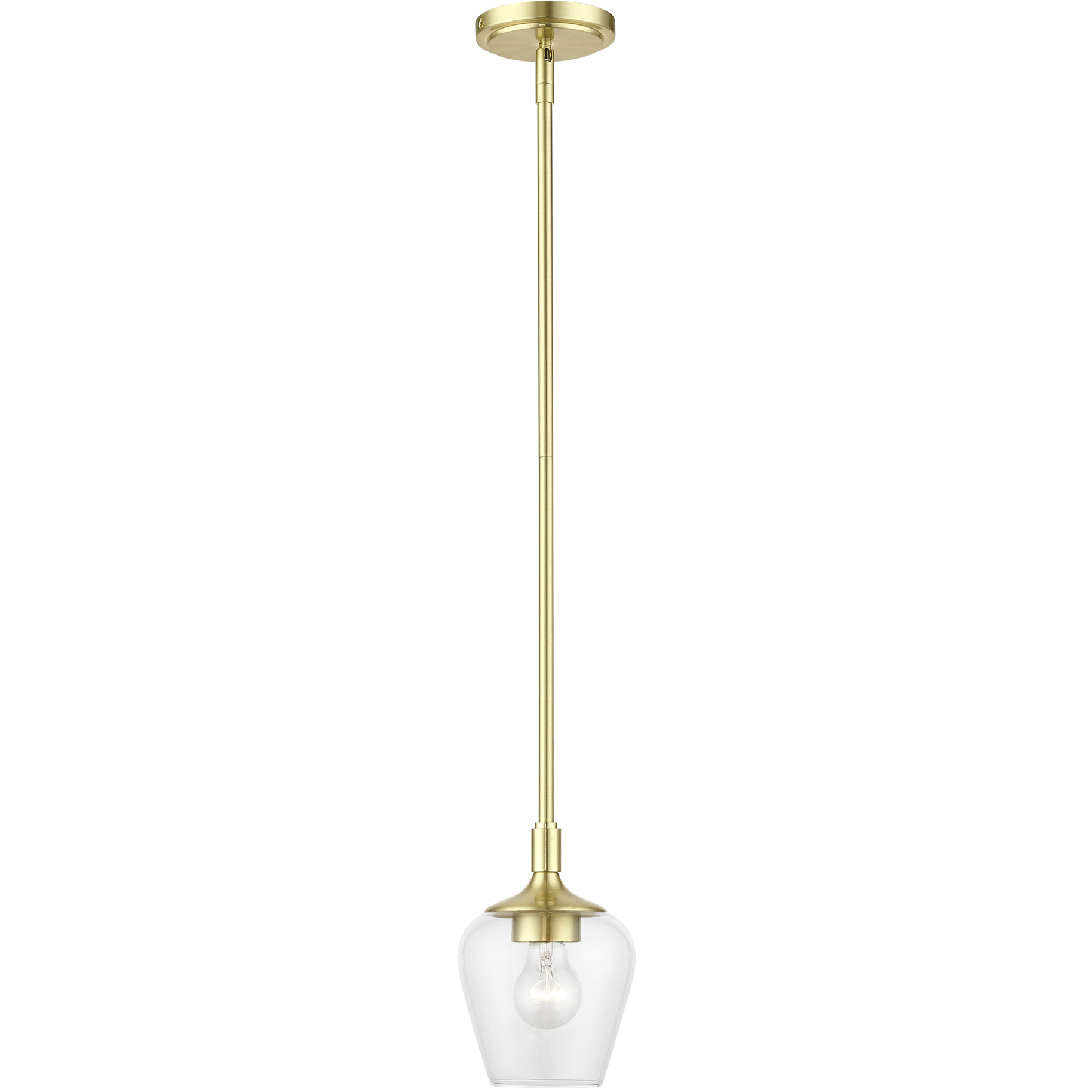 Willow 1 Light 5.75 inch Satin Brass Single Pendant Ceiling Light, Single