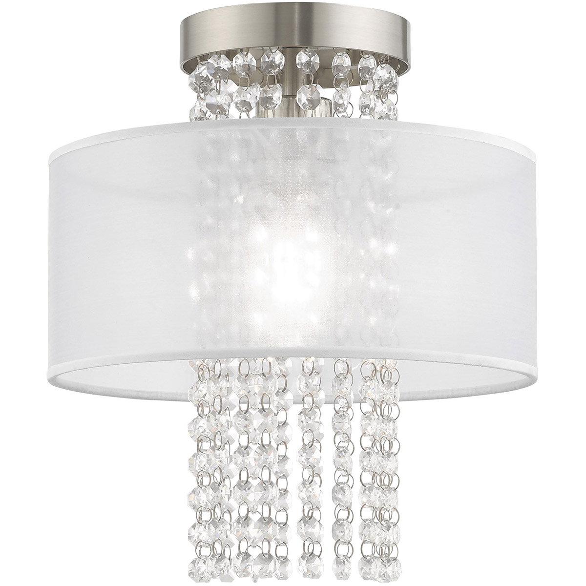 Bella Vista 1 Light 11 inch Brushed Nickel Semi-Flush Mount Ceiling Light