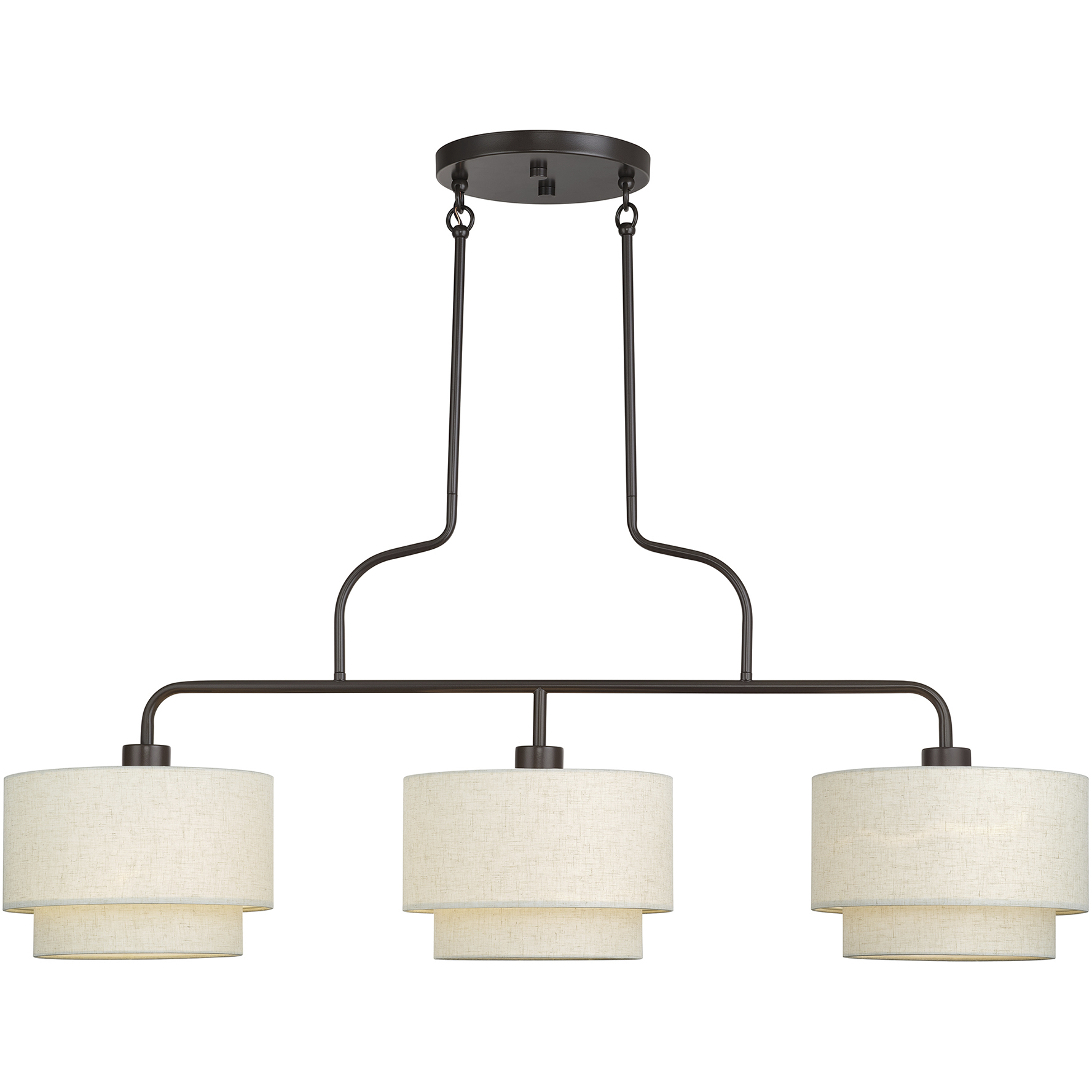 Manorwood 3 Light 12 inch English Bronze Extra Large Linear Chandelier Ceiling Light, Extra Large