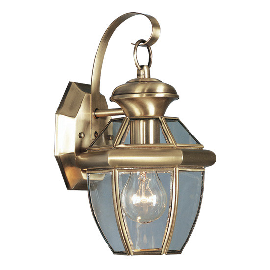 Monterey 1 Light 12.5 inch Antique Brass Mini Outdoor Wall Lantern