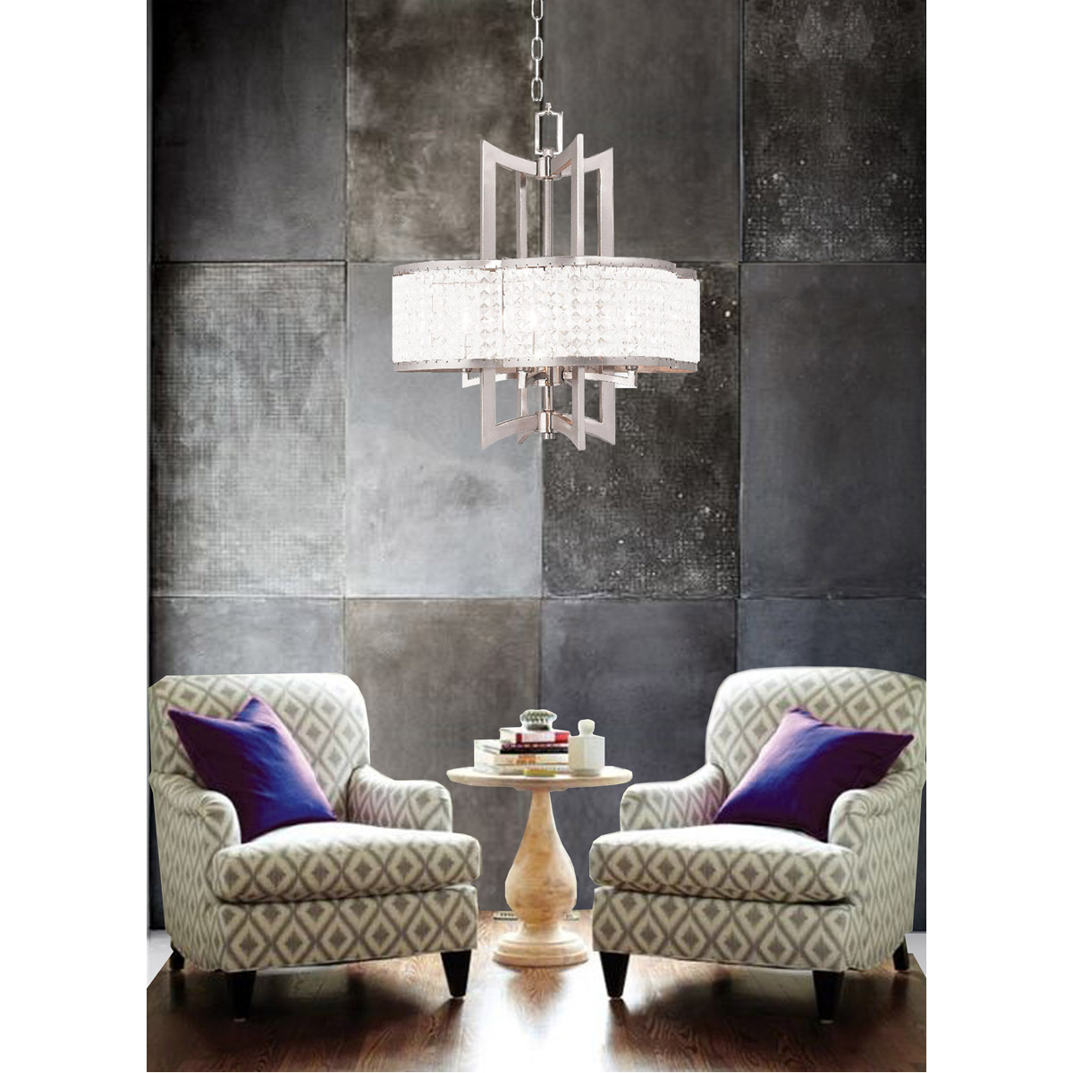 Grammercy 4 Light 22 inch Brushed Nickel Chandelier Ceiling Light