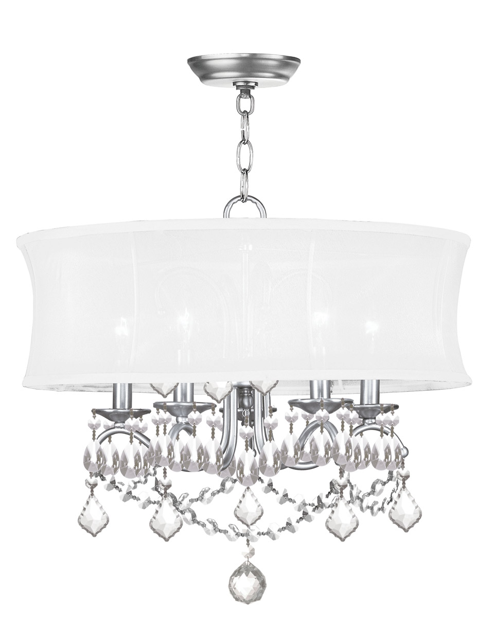 Newcastle 5 Light 20 inch Brushed Nickel Chandelier Ceiling Light