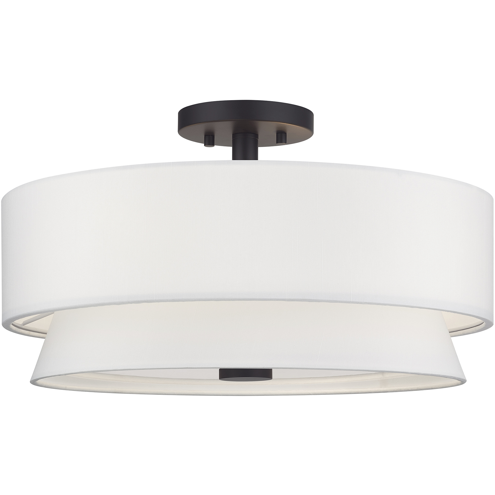 Fontana 4 Light 18 inch Bronze Semi-Flush Ceiling Light