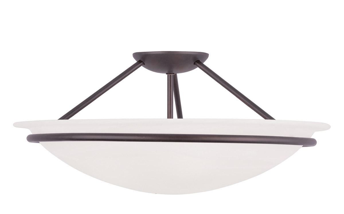 Newburgh 3 Light 20 inch Bronze Large Semi-Flush Ceiling Light