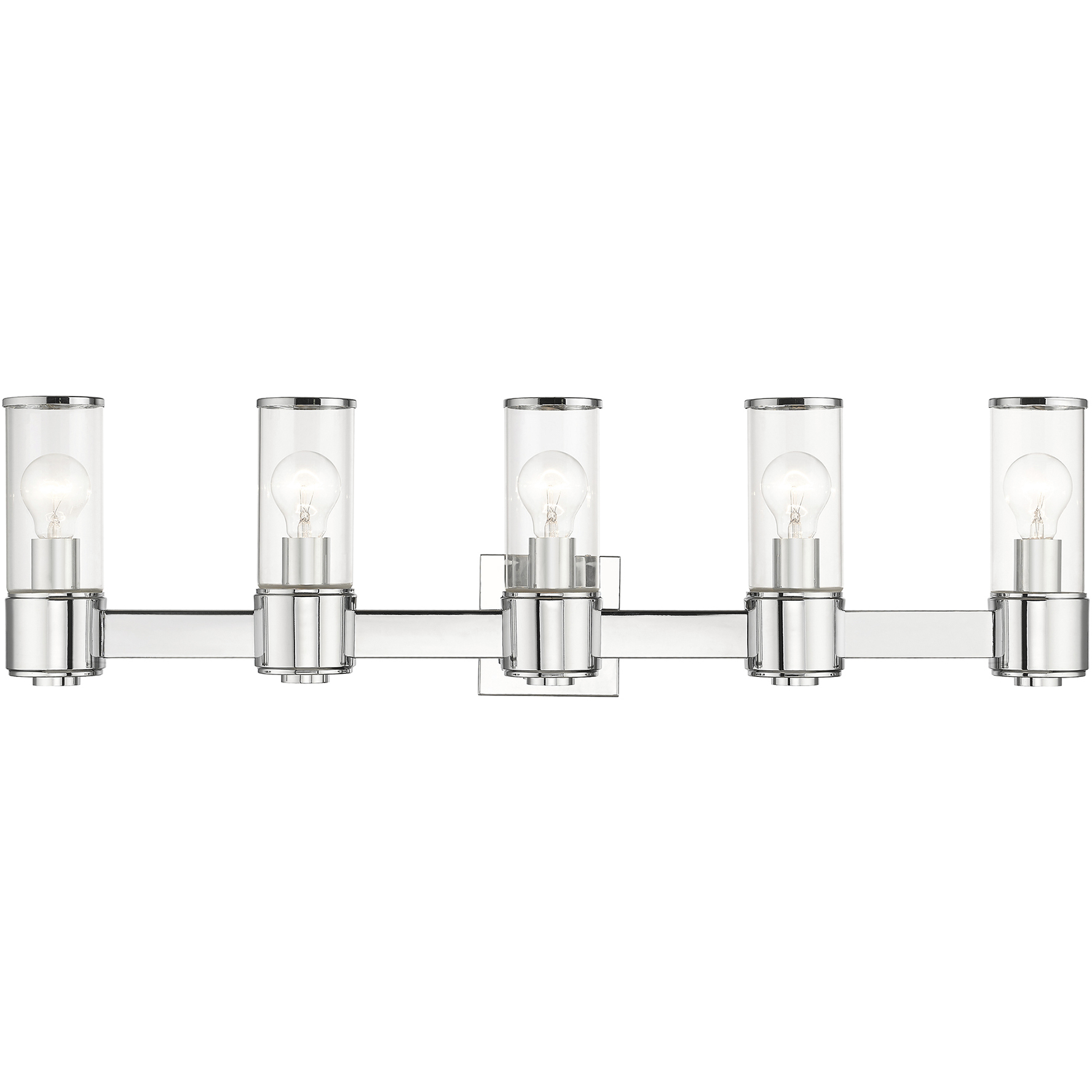 Quincy 5 Light 35.5 inch Polished Chrome Vanity Wall Sconce Wall Light, Large