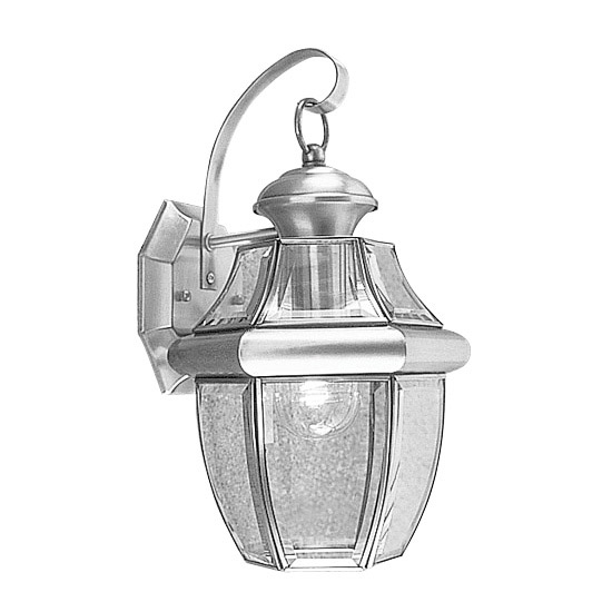 Monterey 1 Light 14 inch Brushed Nickel Small Outdoor Wall Lantern