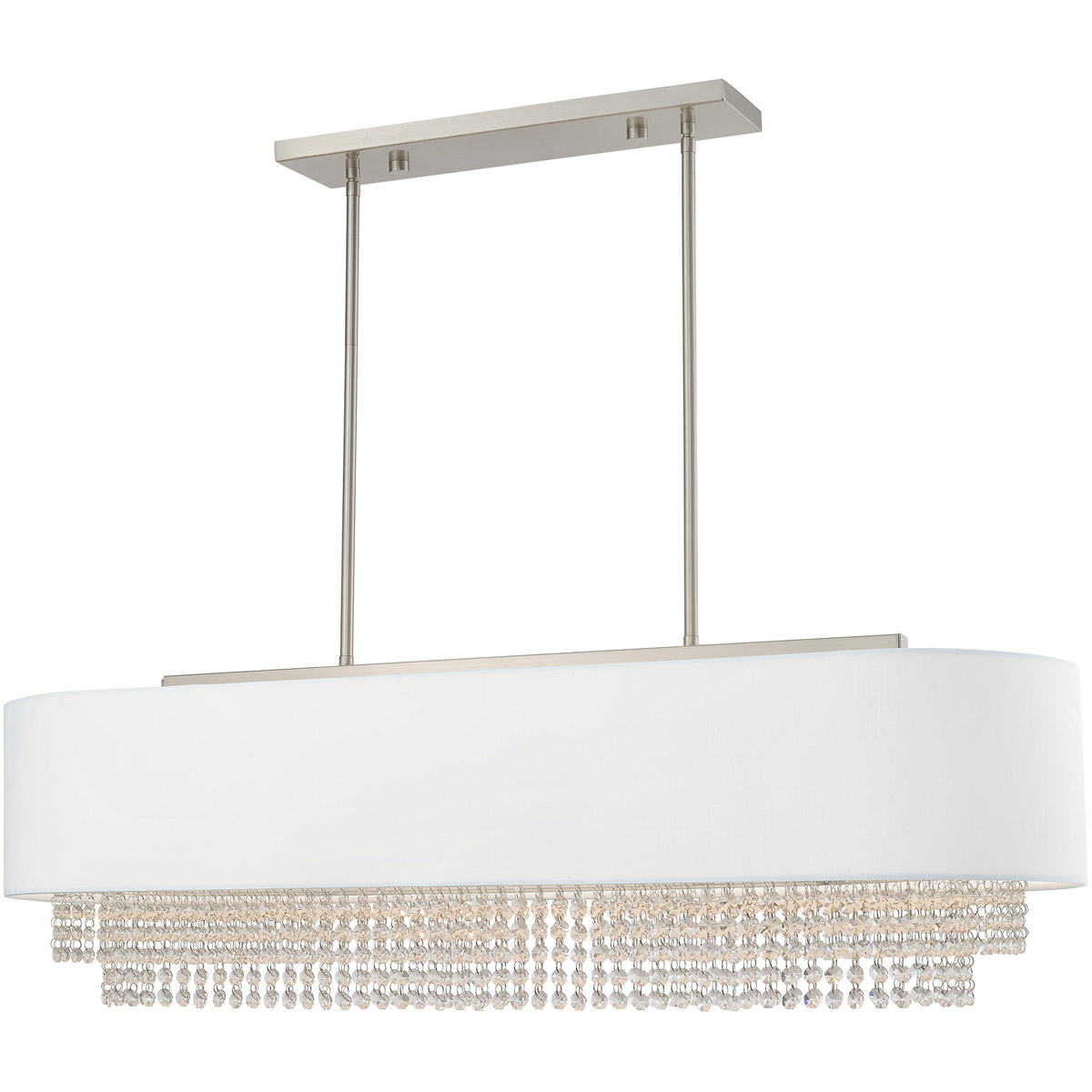 Carlisle 5 Light 41 inch Brushed Nickel Linear Chandelier Ceiling Light