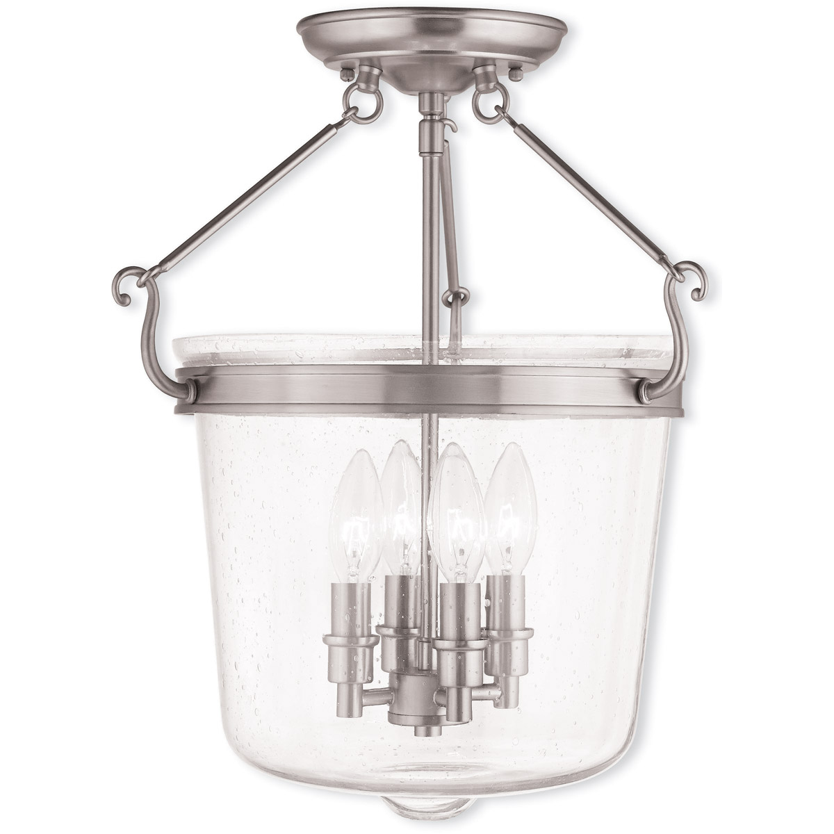 Winchester 4 Light 14.25 inch Brushed Nickel Semi-Flush Mount Ceiling Light