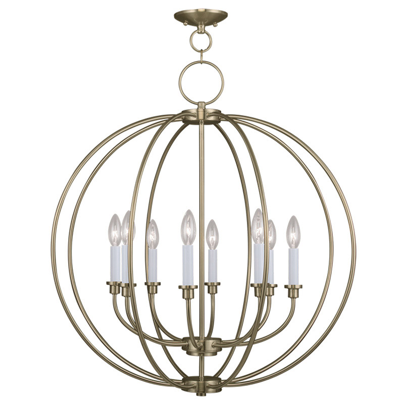 Milania 8 Light 28 inch Antique Brass Chandelier Ceiling Light