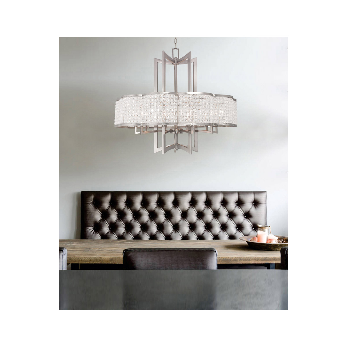 Grammercy 8 Light 30 inch Brushed Nickel Chandelier Ceiling Light