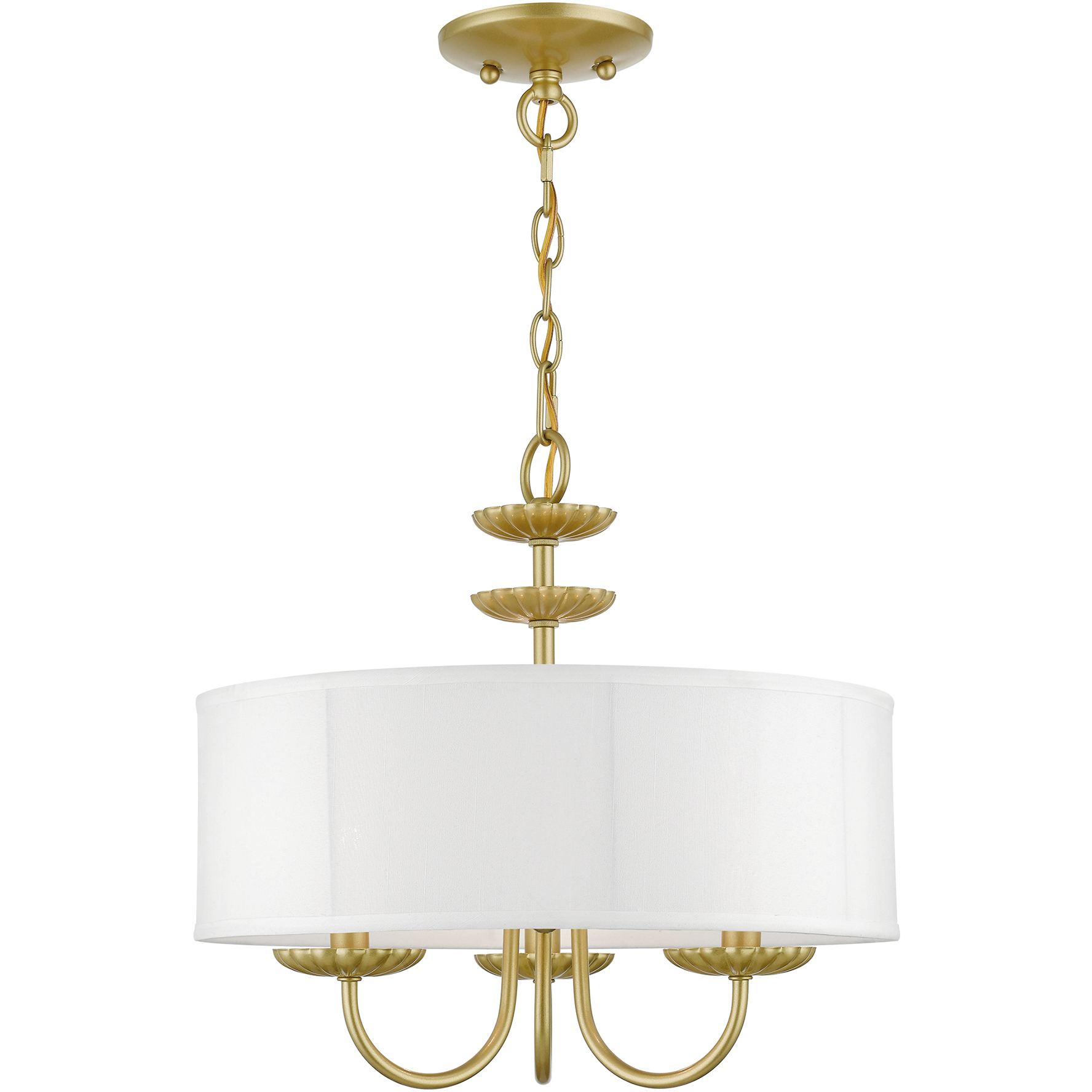 Brookdale 3 Light 16 inch Soft Gold Pendant Chandelier Ceiling Light