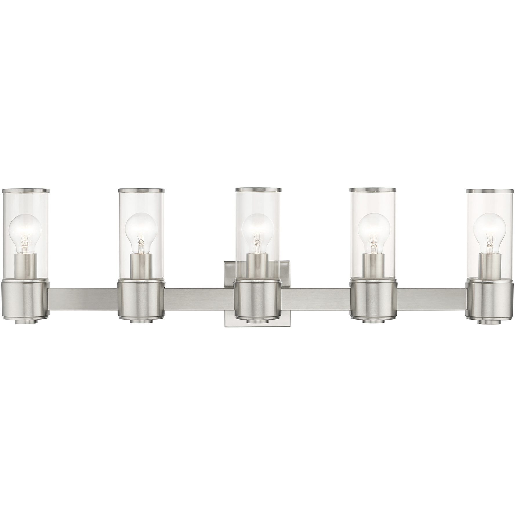 Quincy 5 Light 35.5 inch Brushed Nickel Vanity Wall Sconce Wall Light, Large