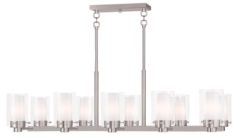 Manhattan 10 Light 17.75 inch Brushed Nickel Chandelier Ceiling Light