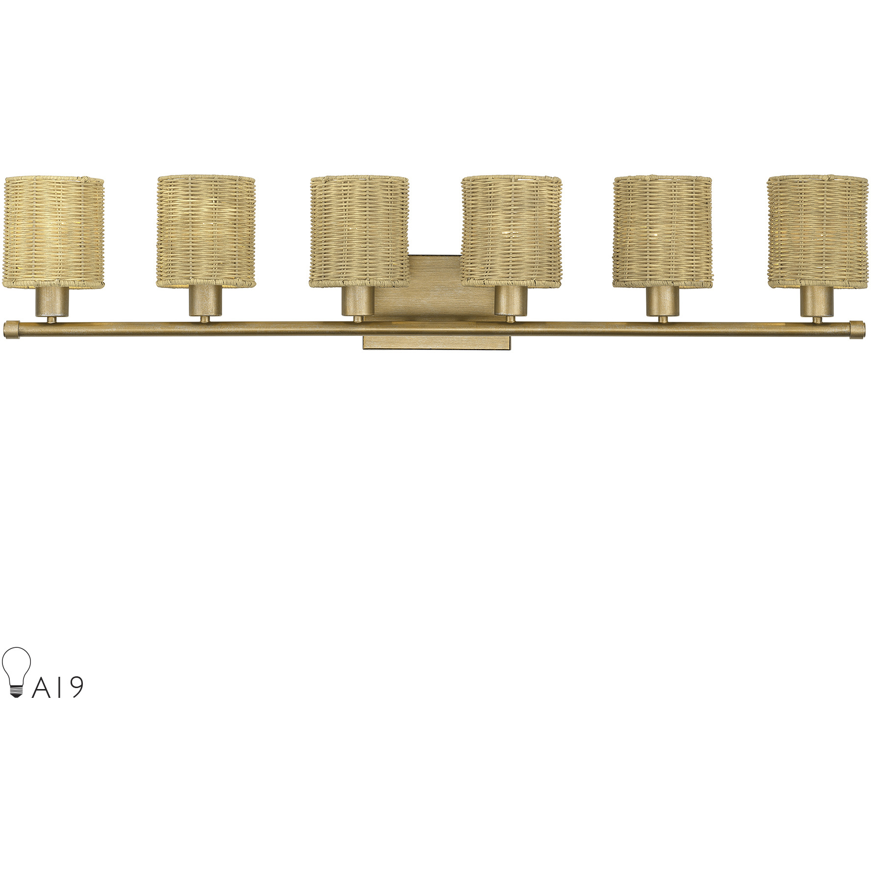 Weavington 6 Light 46 inch Antique Gold Leaf Extra Large Vanity Sconce Wall Light