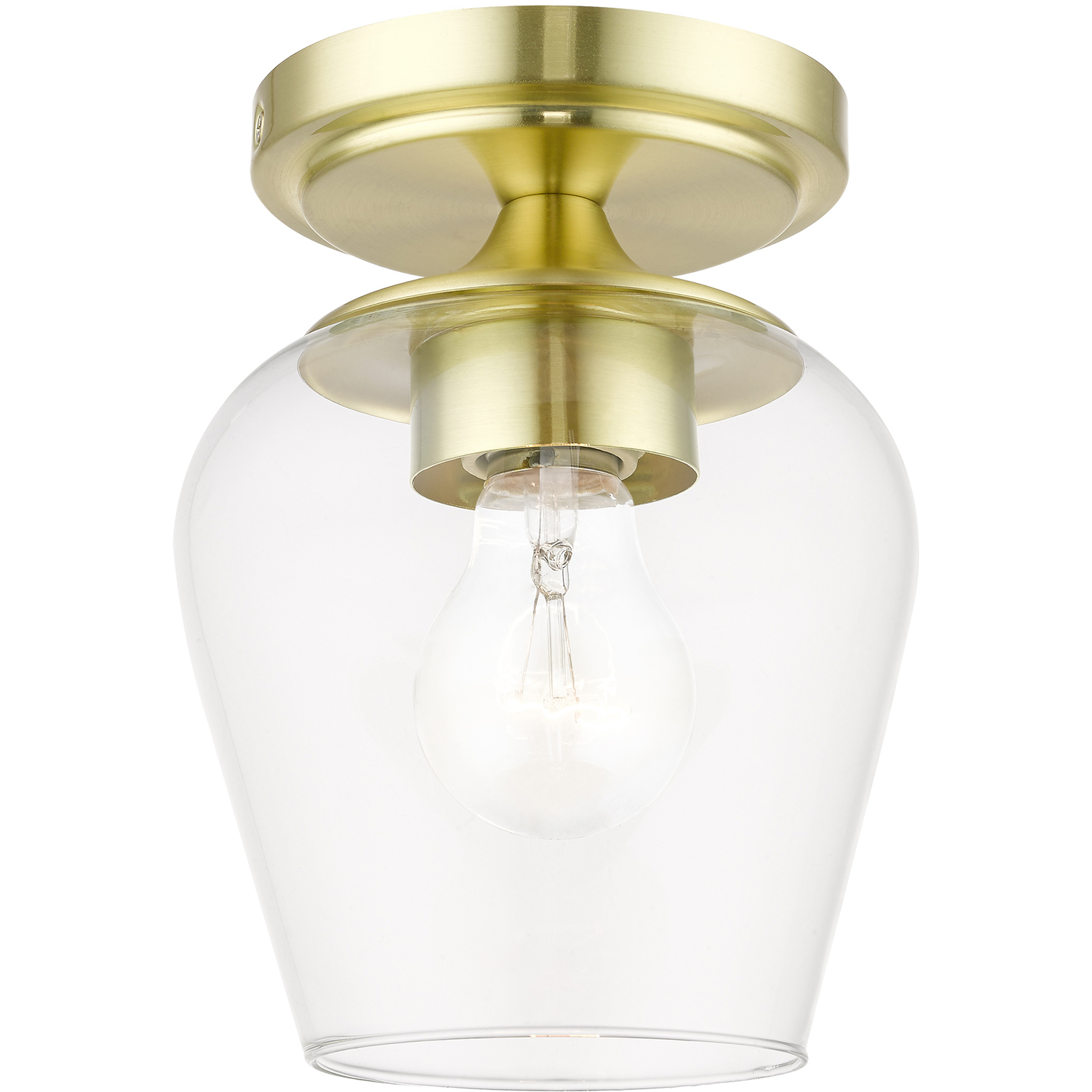 Willow 1 Light 5.75 inch Satin Brass Flush Mount Ceiling Light