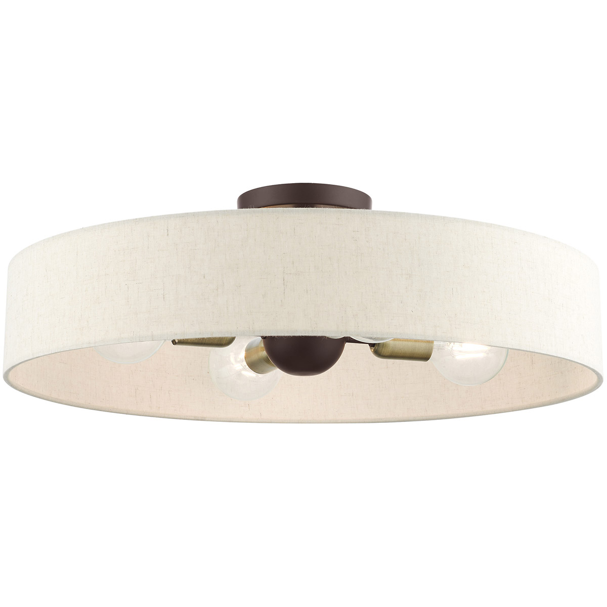 Venlo 4 Light 22 inch Bronze with Antique Brass Accents Semi Flush Ceiling Light 