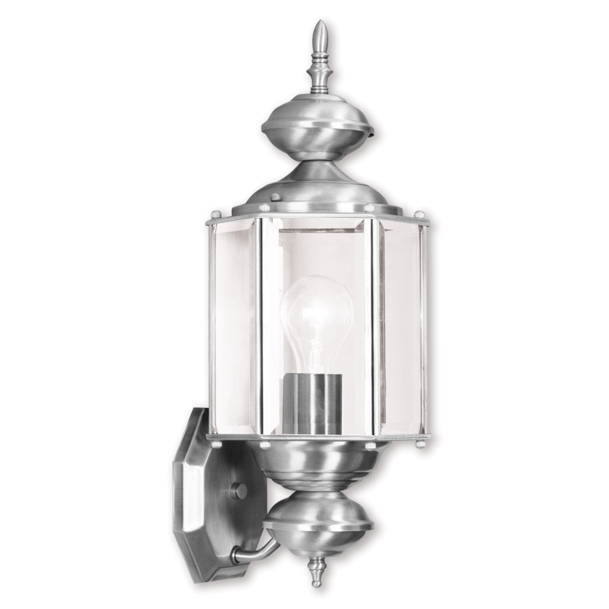 Outdoor Basics 1 Light 17 inch Brushed Nickel Outdoor Wall Lantern