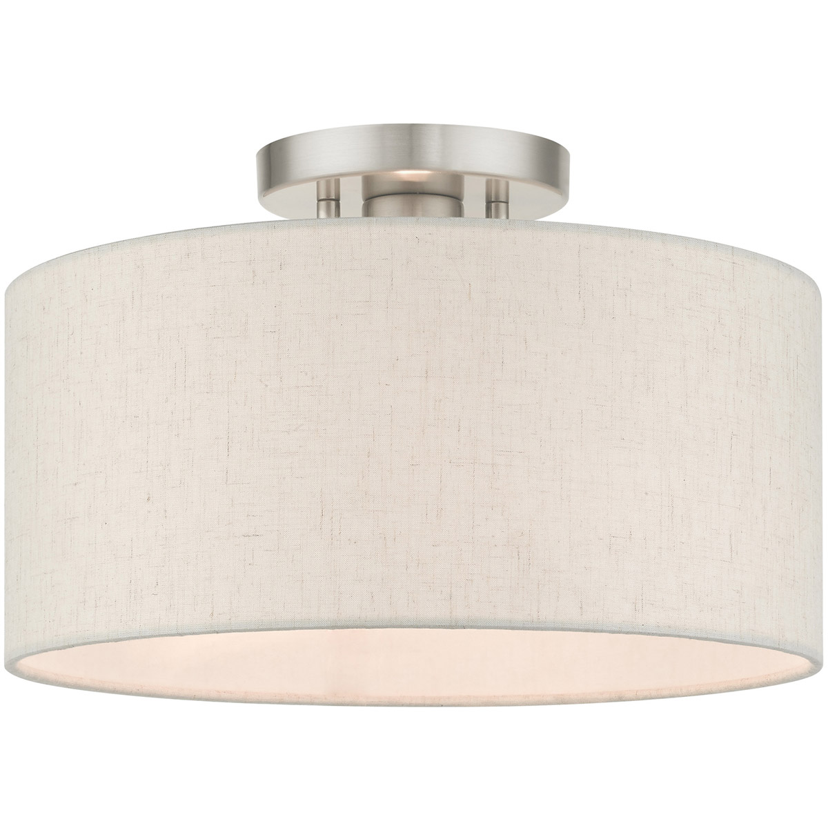 Meadow 1 Light 13 inch Brushed Nickel Semi Flush Ceiling Light