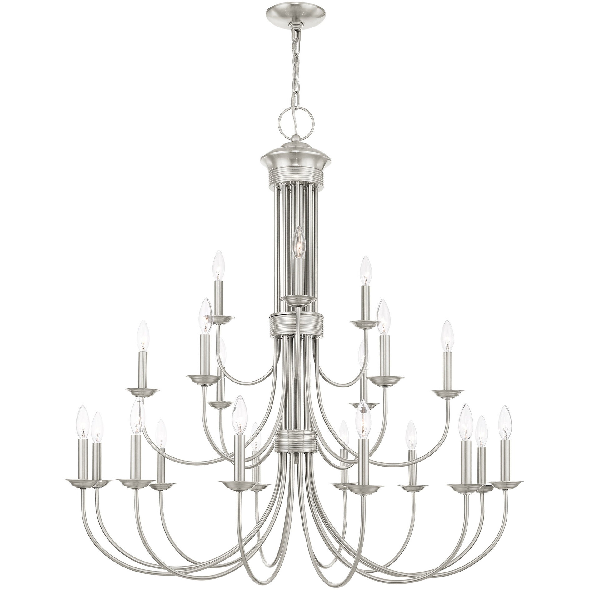 Livex Lighting 42688-91 Estate 21 Light 42 inch Brushed Nickel