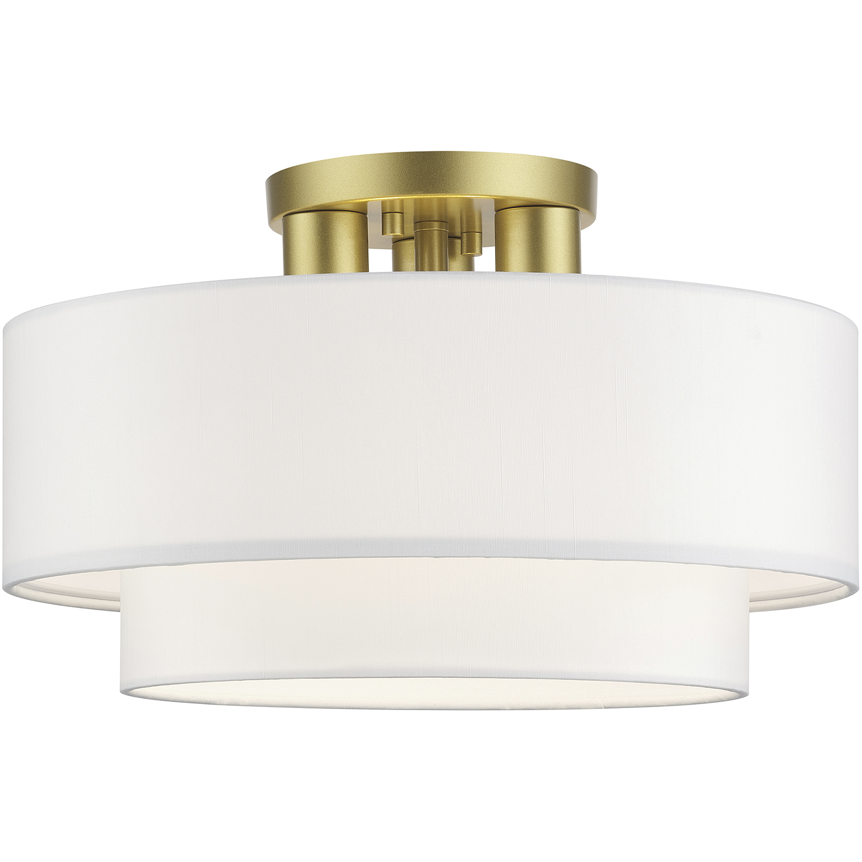 Manorwood 3 Light 15 inch Soft Gold Semi-Flush Ceiling Light