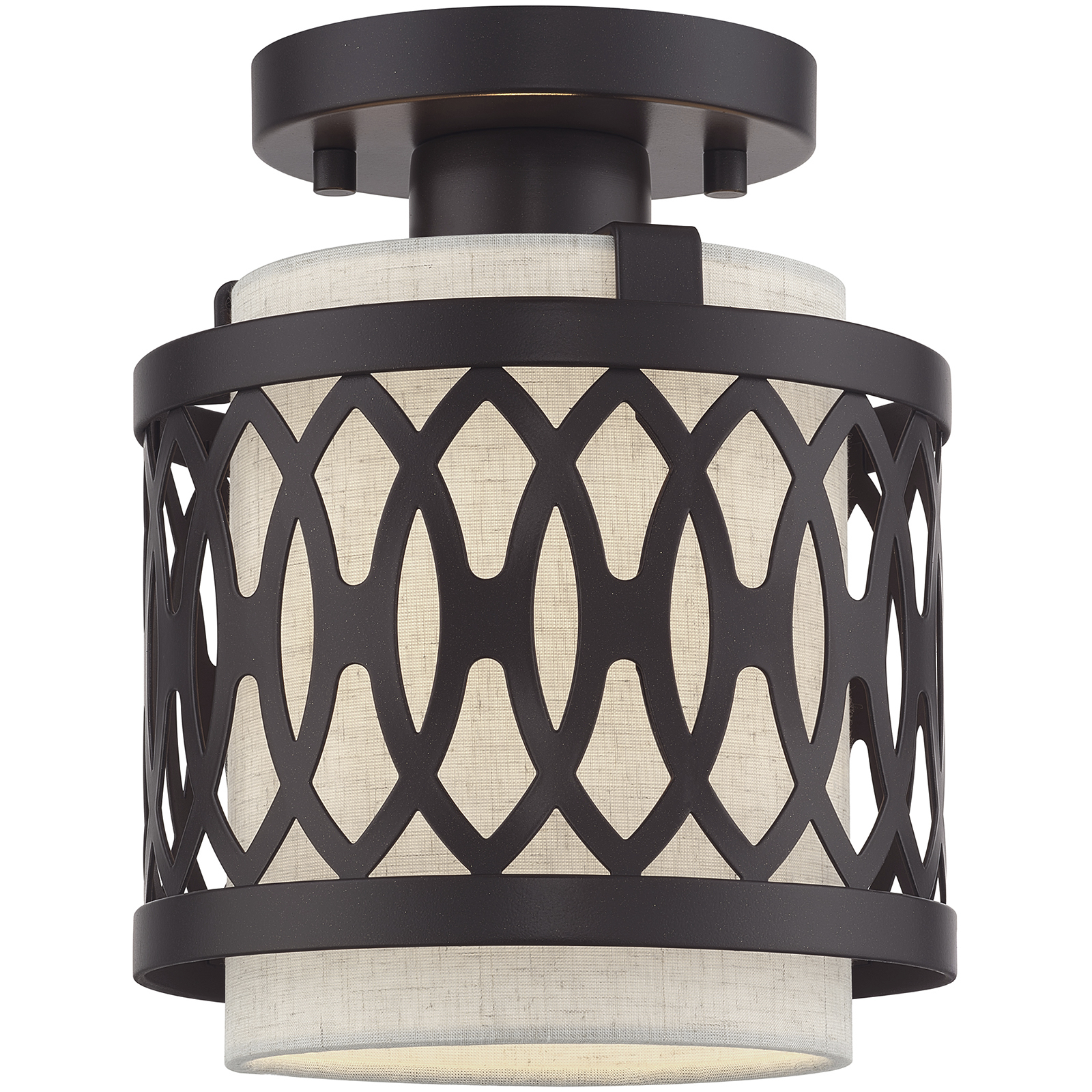 Vistaview 1 Light 7.25 inch English Bronze Semi-Flush Ceiling Light
