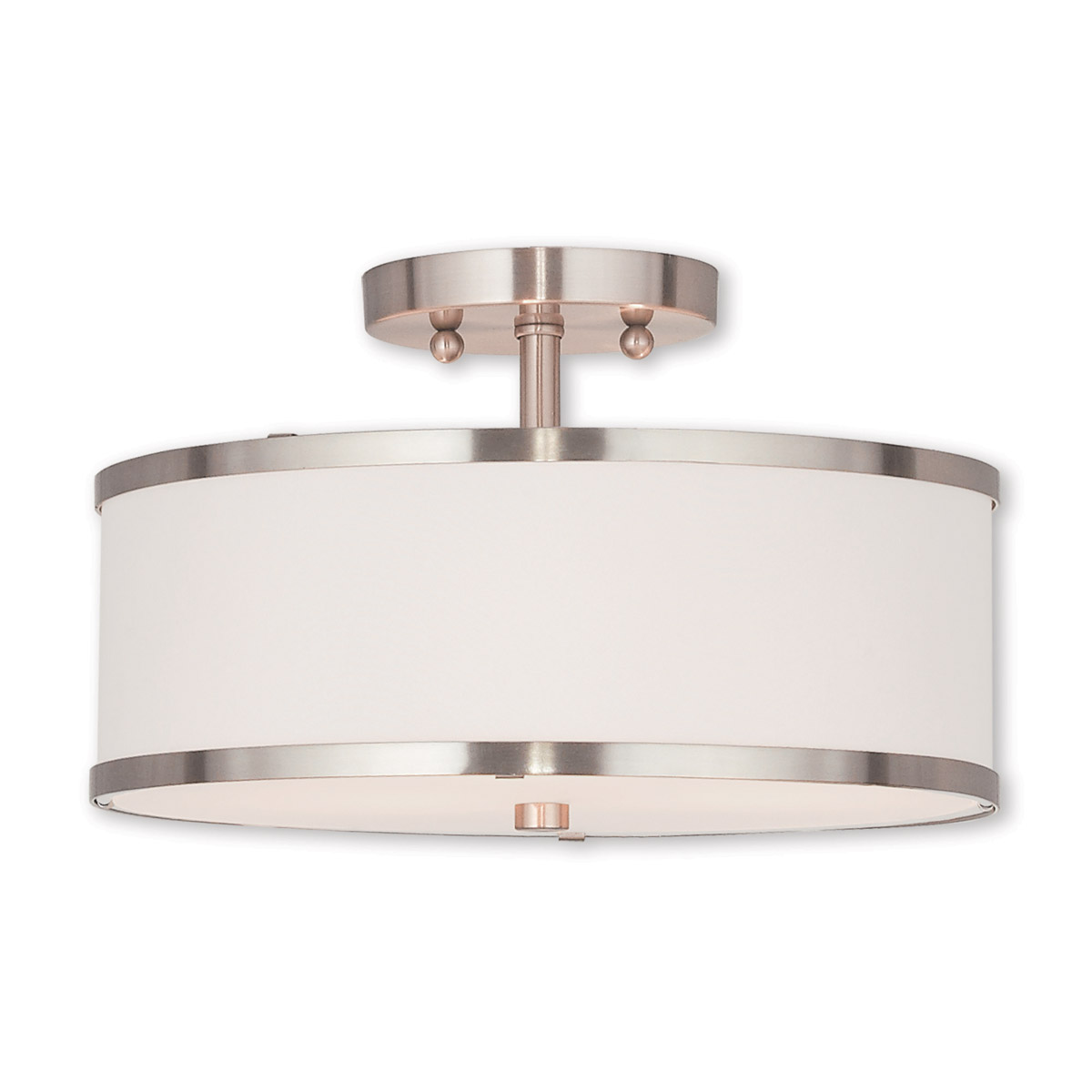 Park Ridge 2 Light 13 inch Brushed Nickel Semi-Flush Ceiling Light