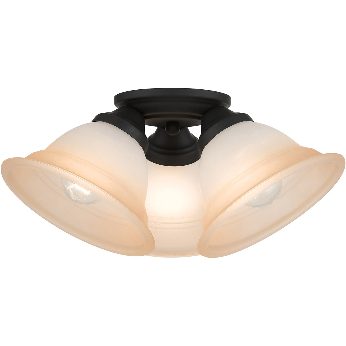Wynnewood 3 Light 16 inch Black Flush Mount Ceiling Light