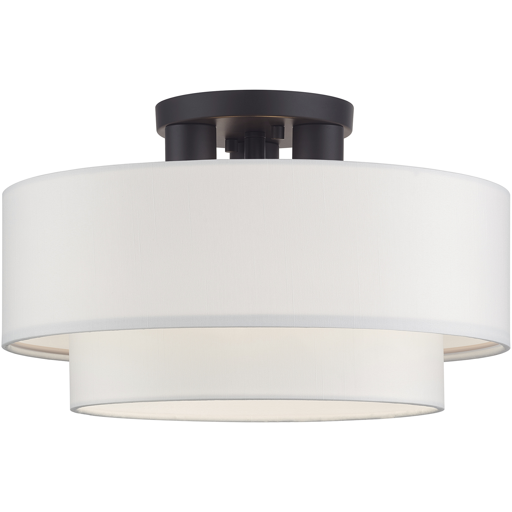 Manorwood 3 Light 15 inch Bronze Semi-Flush Ceiling Light
