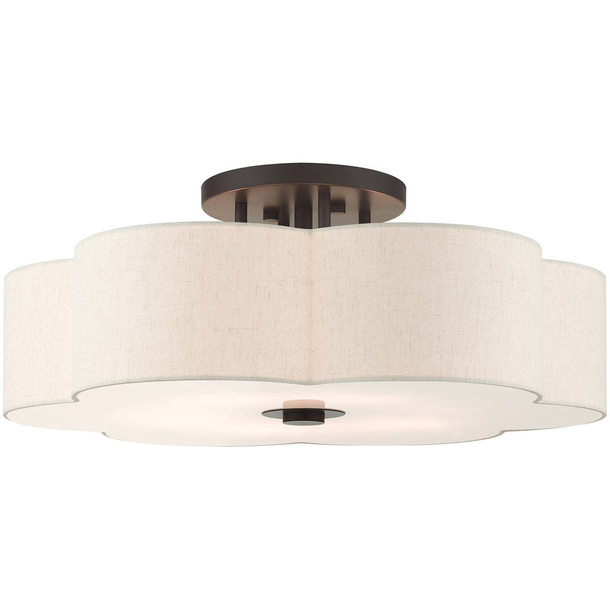 Solstice 6 Light 28 inch English Bronze Semi Flush Ceiling Light