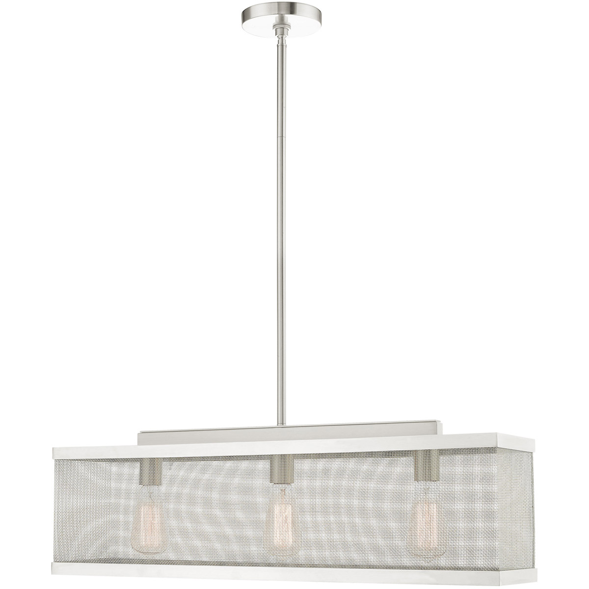 Industro 3 Light 6.5 inch Brushed Nickel Chandelier Ceiling Light