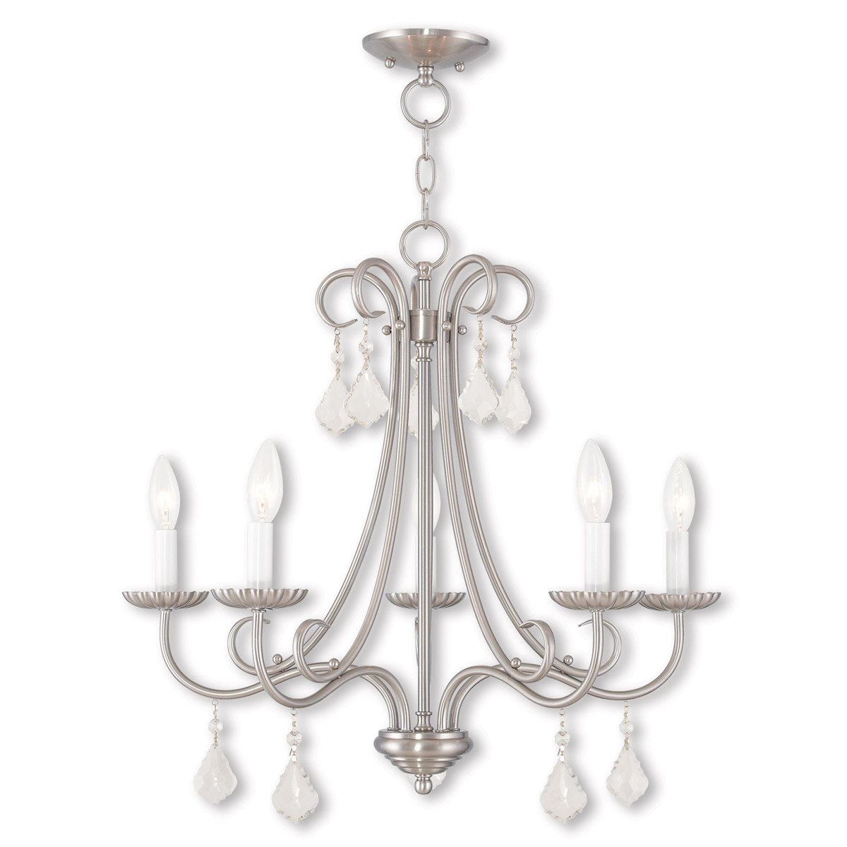 Daphne 5 Light 24.75 inch Brushed Nickel Chandelier Ceiling Light