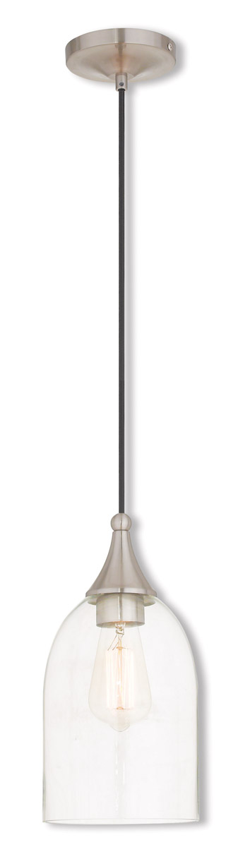 Art Glass 1 Light 6.25 inch Brushed Nickel Mini Pendant Ceiling Light