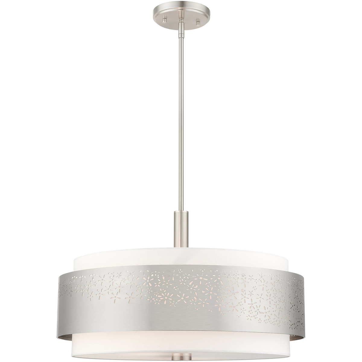 Noria 5 Light 24 inch Brushed Nickel Pendant Chandelier Ceiling Light