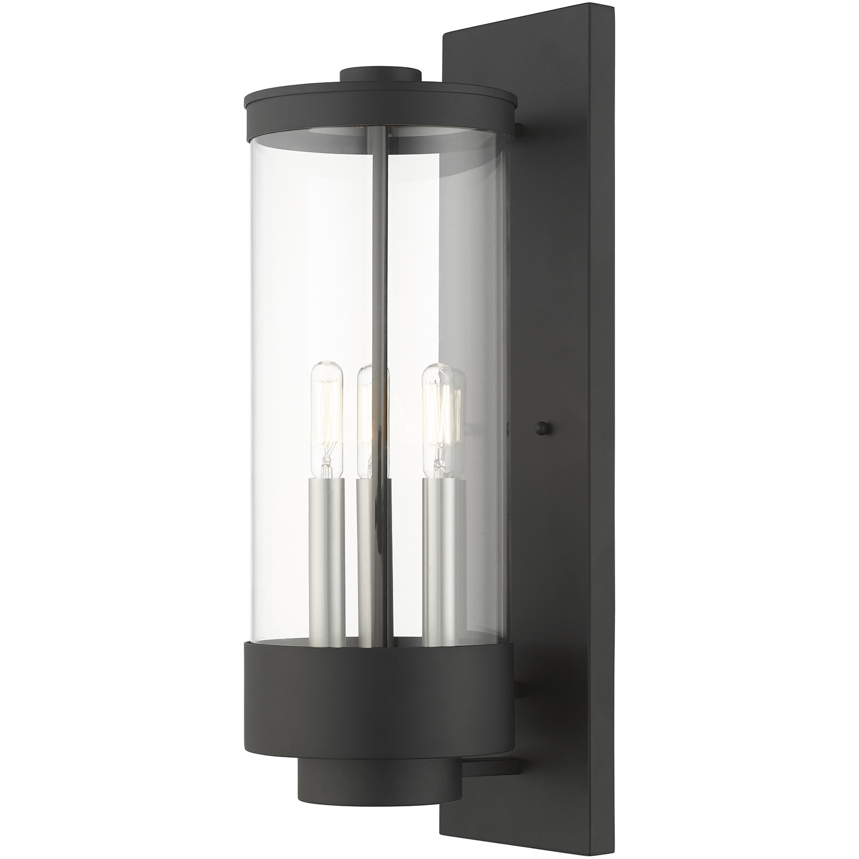 Hillcrest 3 Light 20.5 inch Textured Black Outdoor Wall Lantern