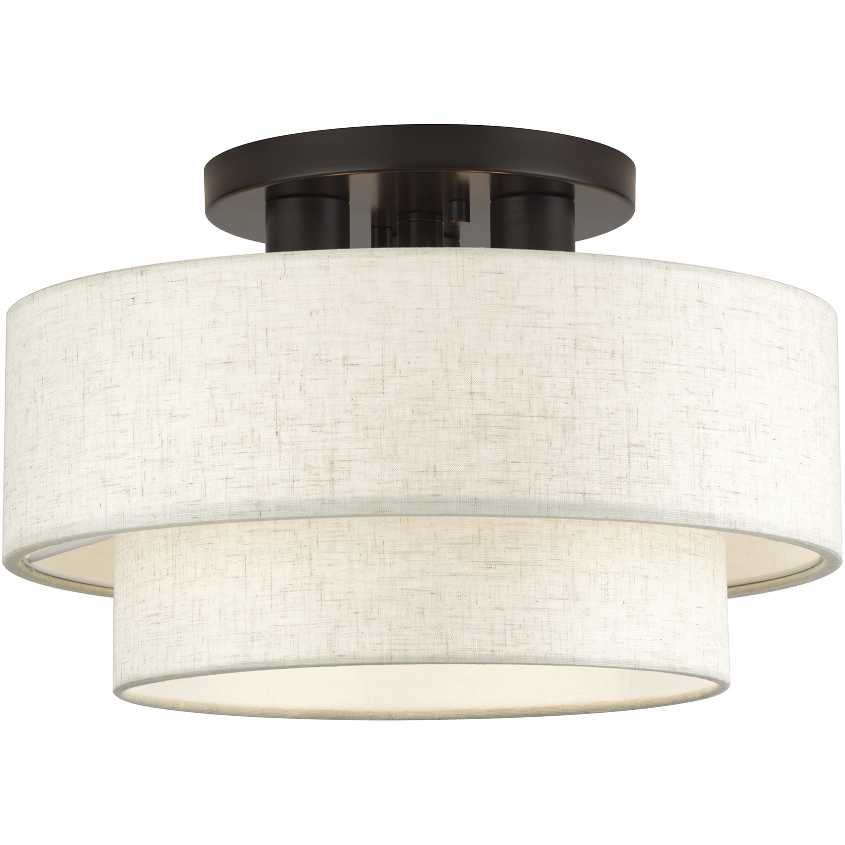 Manorwood 3 Light 15 inch English Bronze Large Semi-Flush Ceiling Light, Large